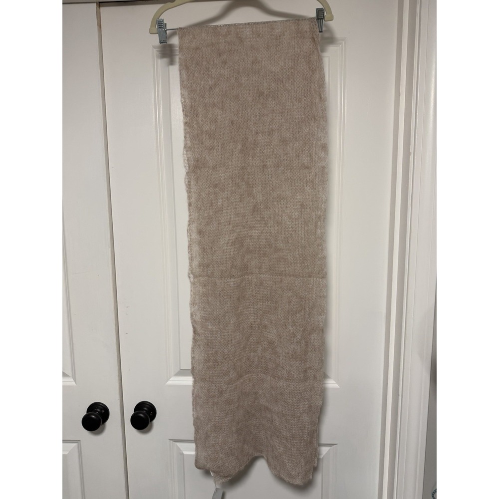Serena & Lily, Oatmeal Open Weave Scarf, Baby Alpaca/Merino Wool/Polyamide‎